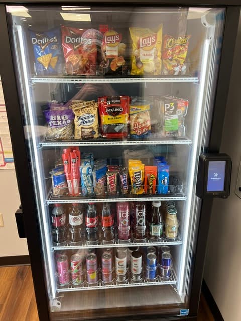Beard Bros smart cooler installed in a Fort Worth office with card reader